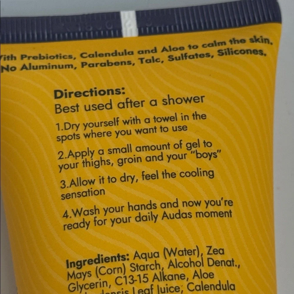 Lot of 2 Audas Cool Anti-Chafing Cooling Gel 3.38 fl oz